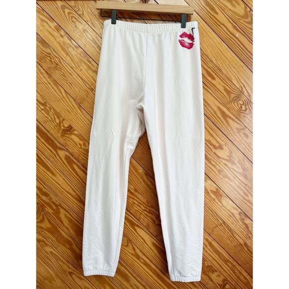 Wildfox Sweatpants Smooches Kiss Lips Print - Picture 2 of 4